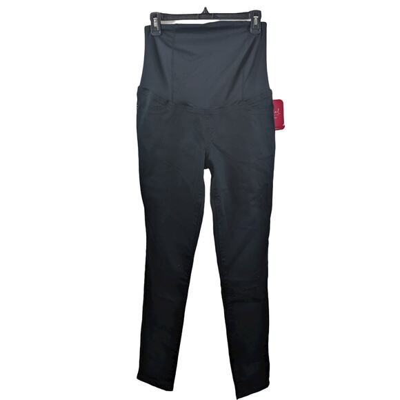 Ingrid & Isabel Maternity Jeans Skinny Crossover Panel 4 Black Over Belly Smooth - Picture 12 of 12